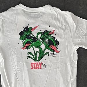 Levi's White Tee with Green and Pink Graphic